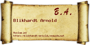 Blikhardt Arnold névjegykártya