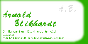 arnold blikhardt business card